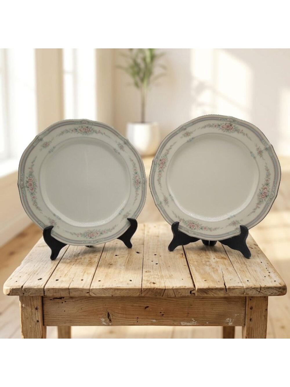 Noritake Dinner Plates Set of 2 Rothschild Floral 7293 Vintage 10"